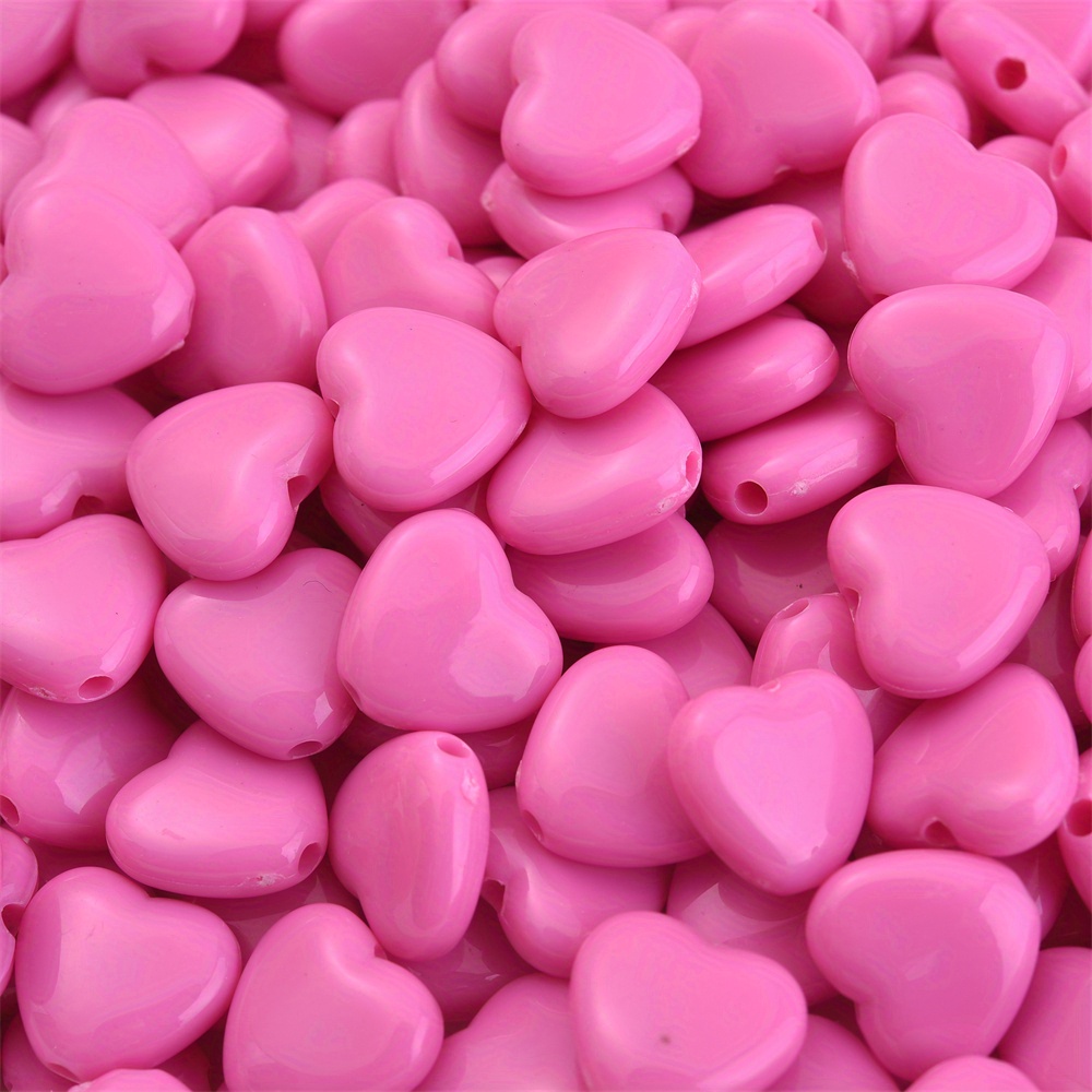 Mix Heart Spacer Beads Candy Color Acrylic Heart Beads - Temu