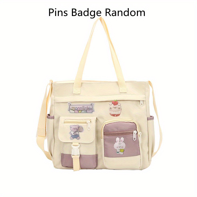 Two Piece Crossbody Bag, Fashion Nylon Shoulder Bag Plus Purse, Zipper  Decor Bag For Work - Temu