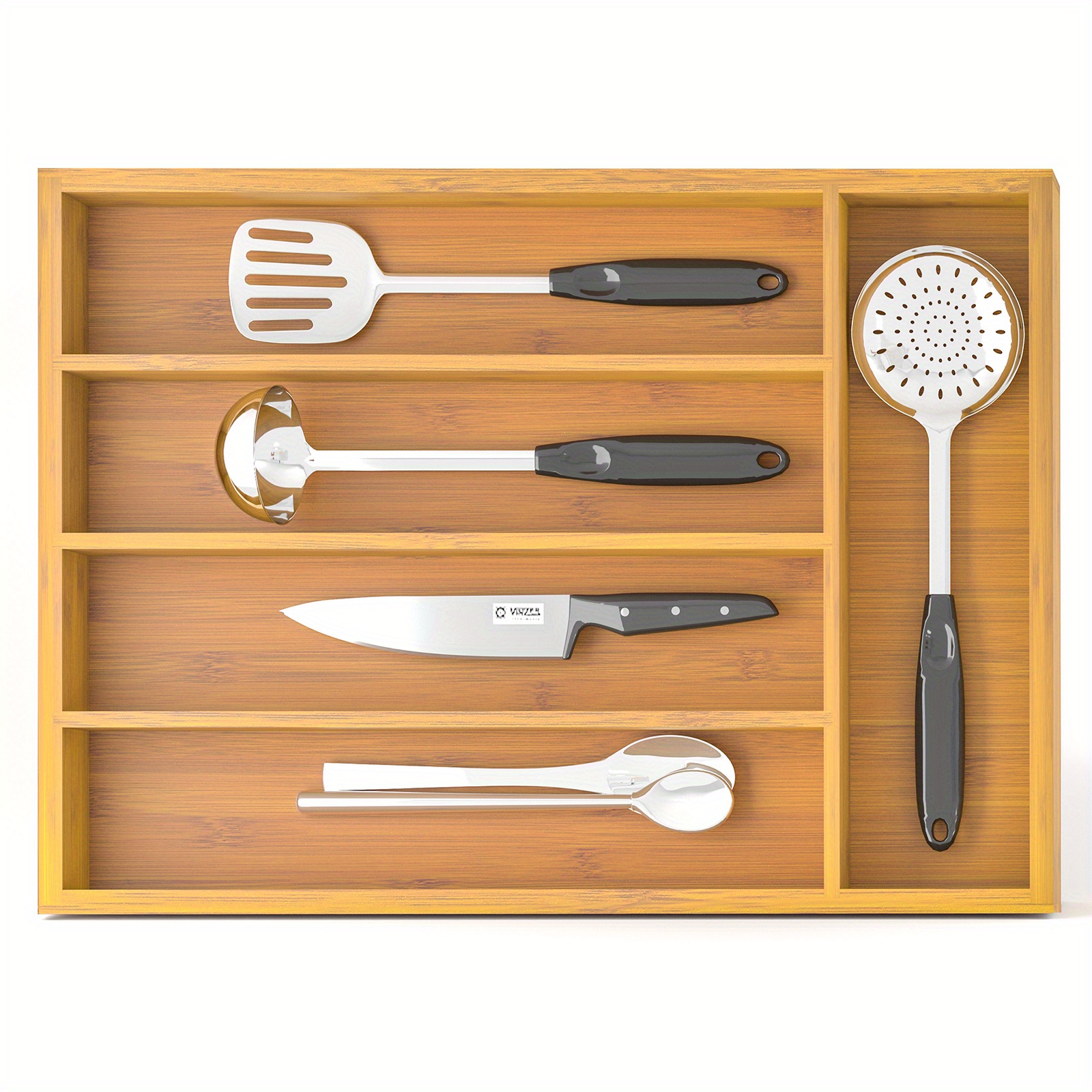 Bamboo Kitchen Drawer Organizer Cutlery Tray Grooved Drawer Temu