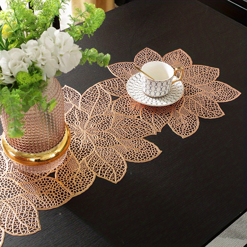 Round Placemats Plastic Mats Single Rose Flower Pvc Plastic - Temu