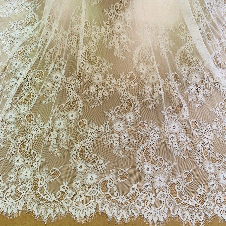 * Long Eyelash Lace Traditional Wedding Lace Fabric Hot Selling DIY Sewing  Material