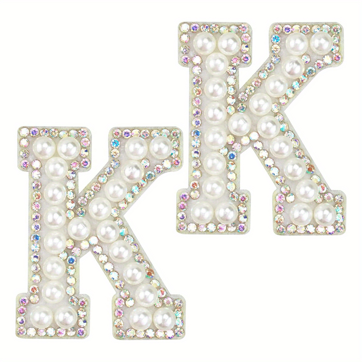 Letter Faux Pearl Rhinestones Patches Letter Embroidery - Temu