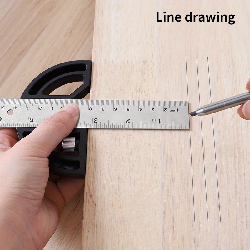 8” Adjustable Multi-Angle Ruler - Metric & Inch Measurement - T-Type  Woodworking Tool for Accurate Protractor Measurements