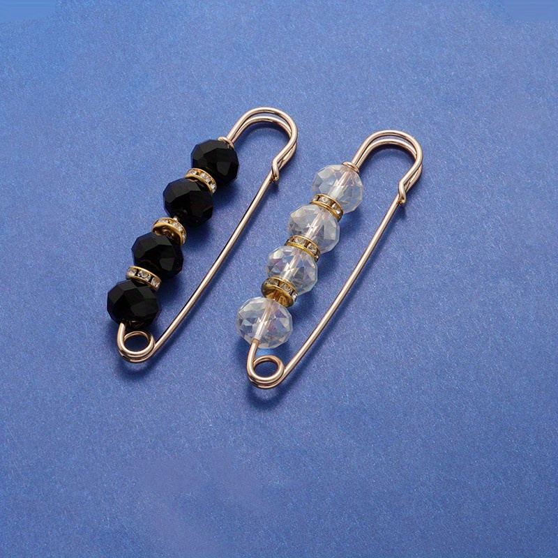 Crystal Bead Brooch Decorative Safety Pin For Clothes - Temu United Arab  Emirates