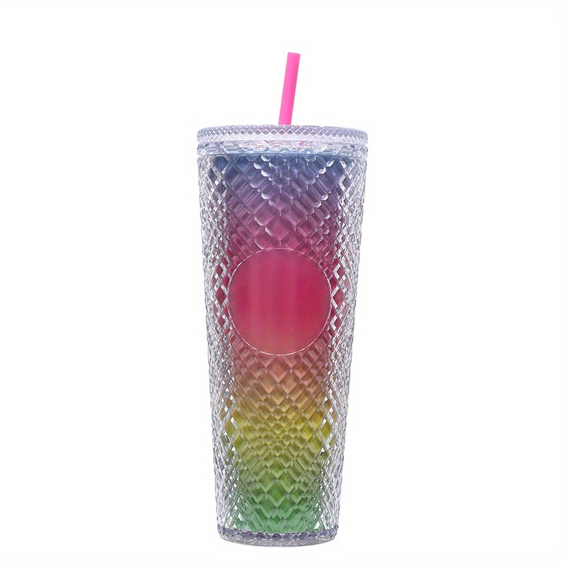 Iced Coffee Travel Mug Cup W/ Straws. Drink Pretty Plastic BPA