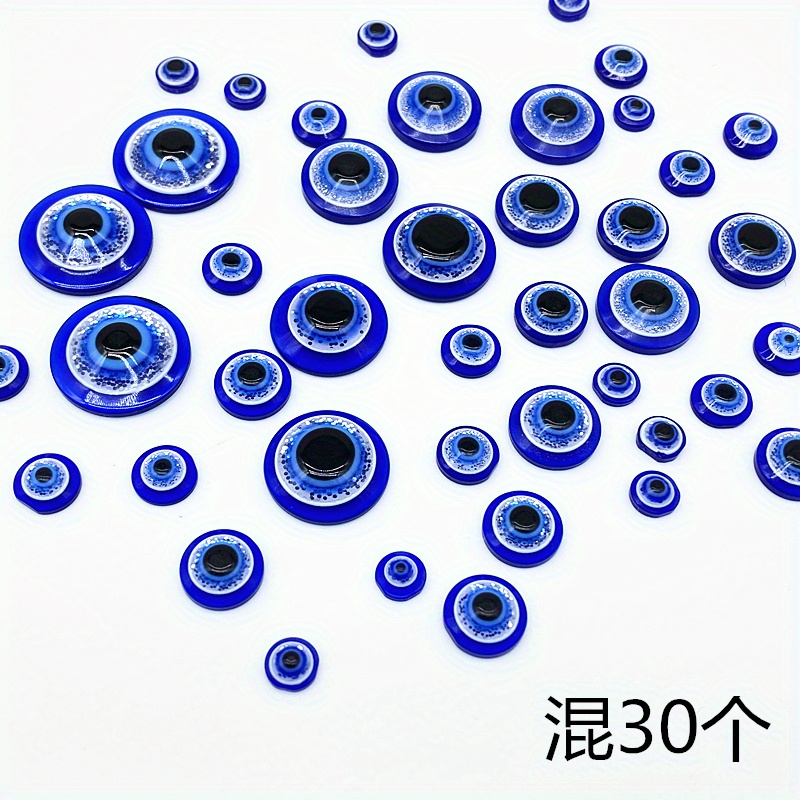 6-18mm Blue Half Round Shape Spacer Beads Evil Eye Beads Resin Flat Back Beads For Jewelry Making