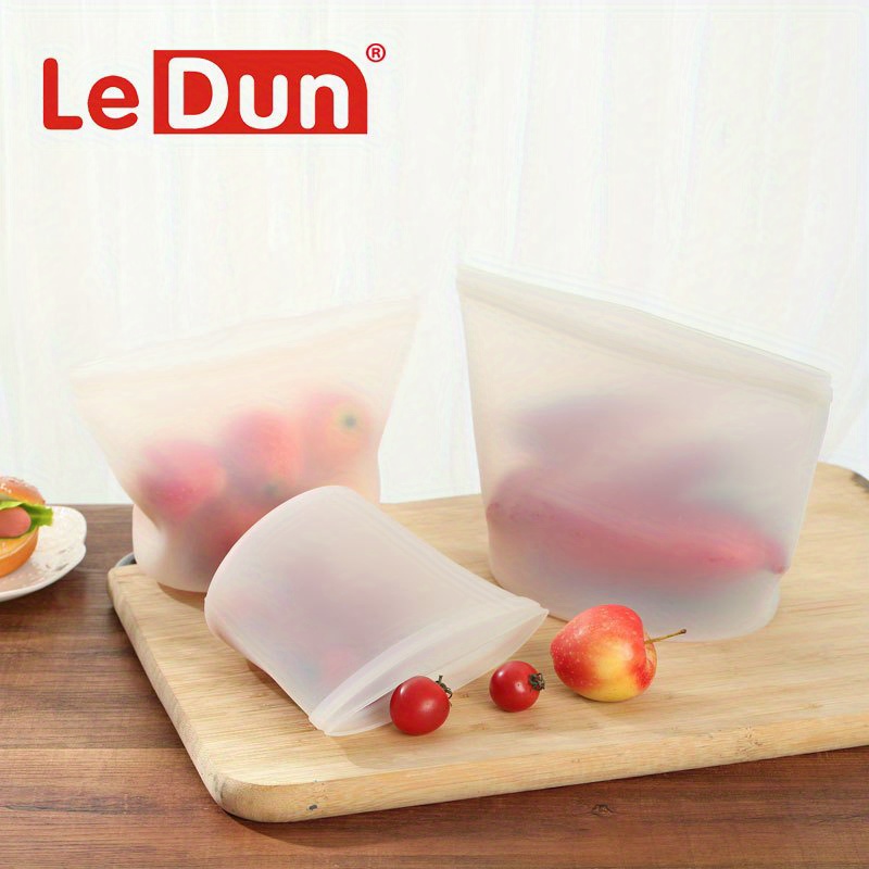 3pcs Reusable Food Snack Baggies Waterproof Leakproof Lunch