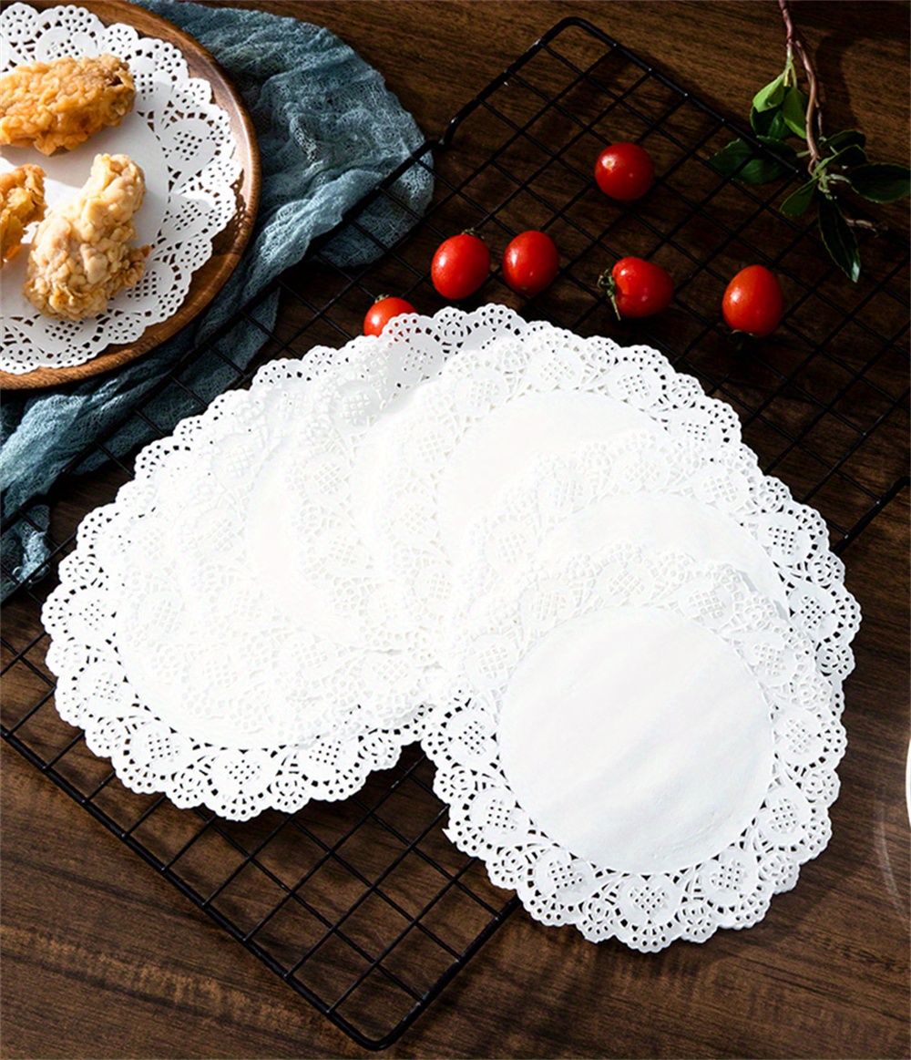 Elegant white lace paper doilies wedding party favors diy temu