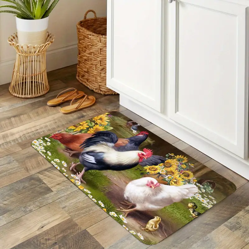 Chicken Print Kitchen Mat For Floor Anti slip Hallway - Temu