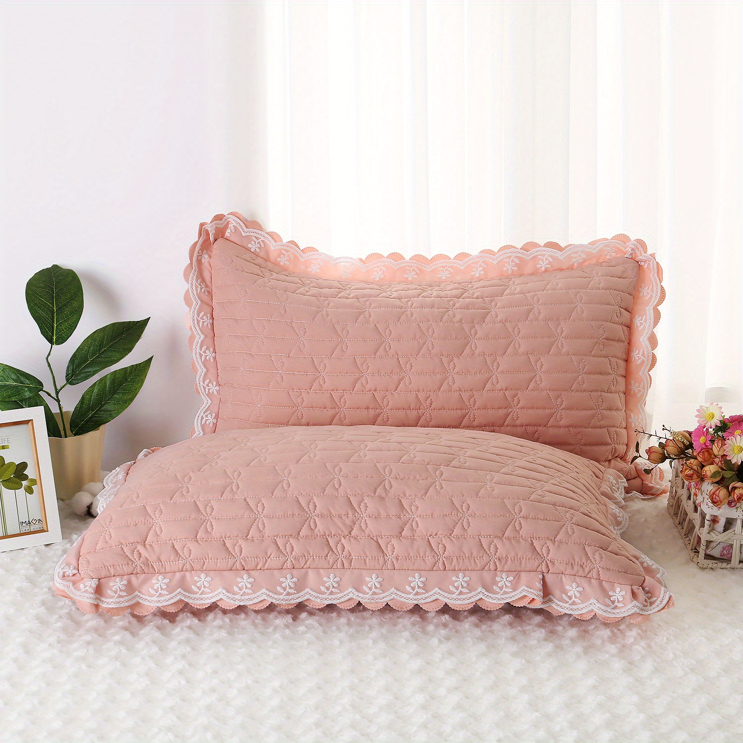Federa per cuscino con nappe intrecciata, federa trapuntata per letto 30x50  cm