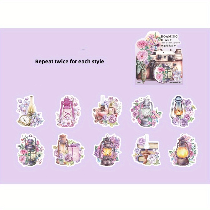 Retro Camera Flower Travel Stickers Perfect Scrapbooking - Temu