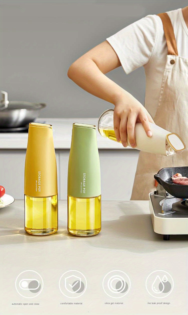 kiskick Press Design Oil Bottle - Leak-proof Glass - Filtration Residue Oil  Dispenser - Cooking Oil Container