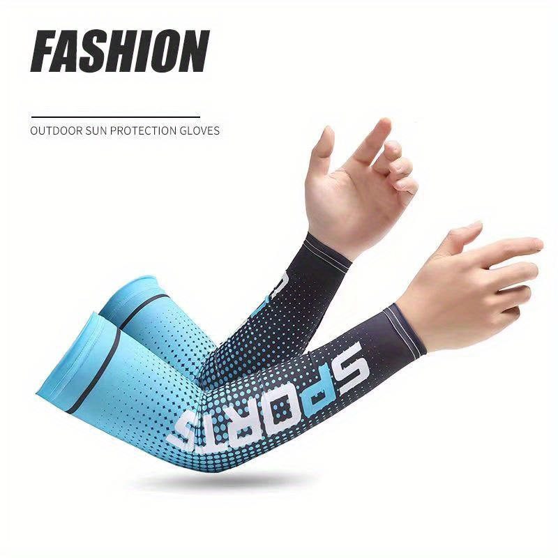 Summer Sunscreen Ice Silk Sleeves Mens High Elastic Sports Driving Arm  Sleeves Thin Breathable Mens Arm Sleeves Outdoor Uv Protection Ice Silk Arm  Sleeves Dynamic Colorful Sleeves For Cycling Fishing Running