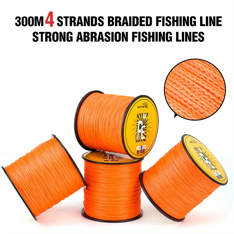 Super Strong Orange Pe Braided Fishing Line 4 strand - Temu
