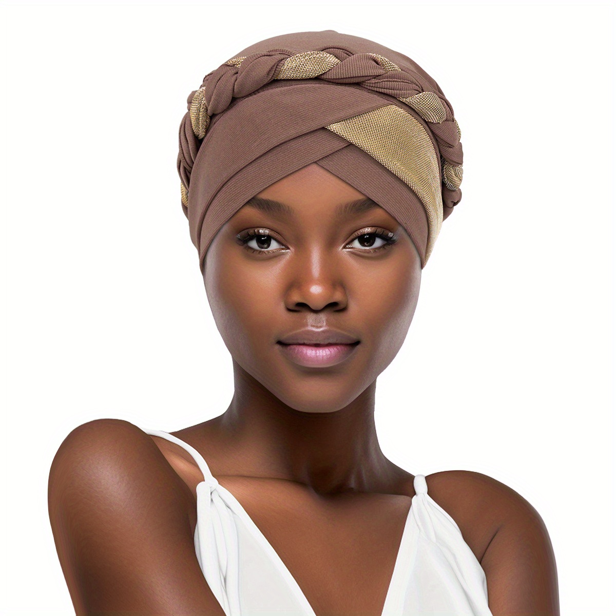 classic braided laser turban cap solid color forehead cross Temu