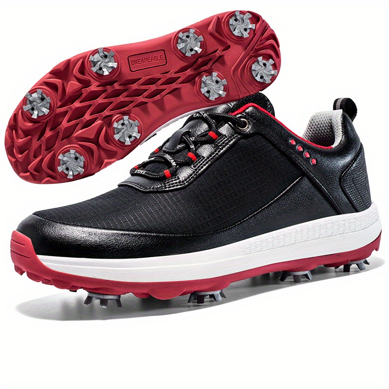 Men's Non slip Golf Shoes Rotary Buckle Removable Spikes - Temu