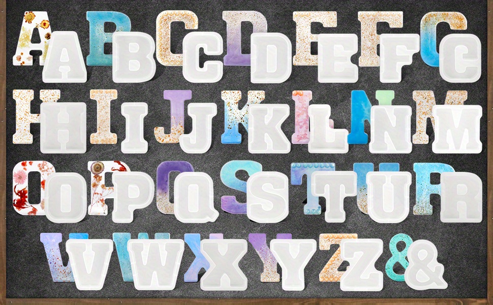 Stampi in resina per lettere grandi, stampi in silicone per alfabeto da 6  pollici, stampi per