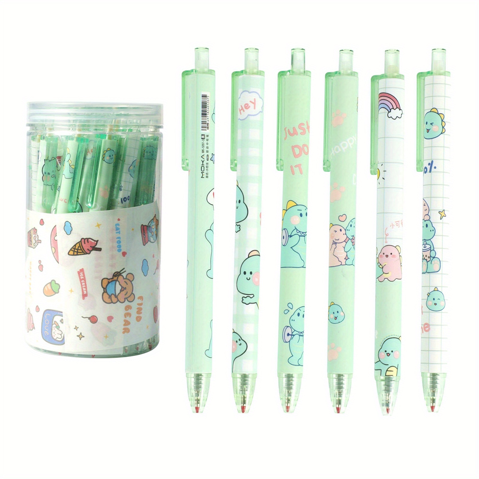 30Pcs Korean Erasable Gel Pens Cactus Theme Funny Kawaii Pen