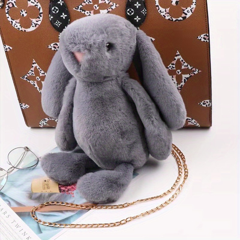 Cute Rabbit Bunny Plush Toy Triver Stuffed Animals CrossBody Card Shoulder  Bag Coin Purse Kids Children Girls Toys Birthday Gift