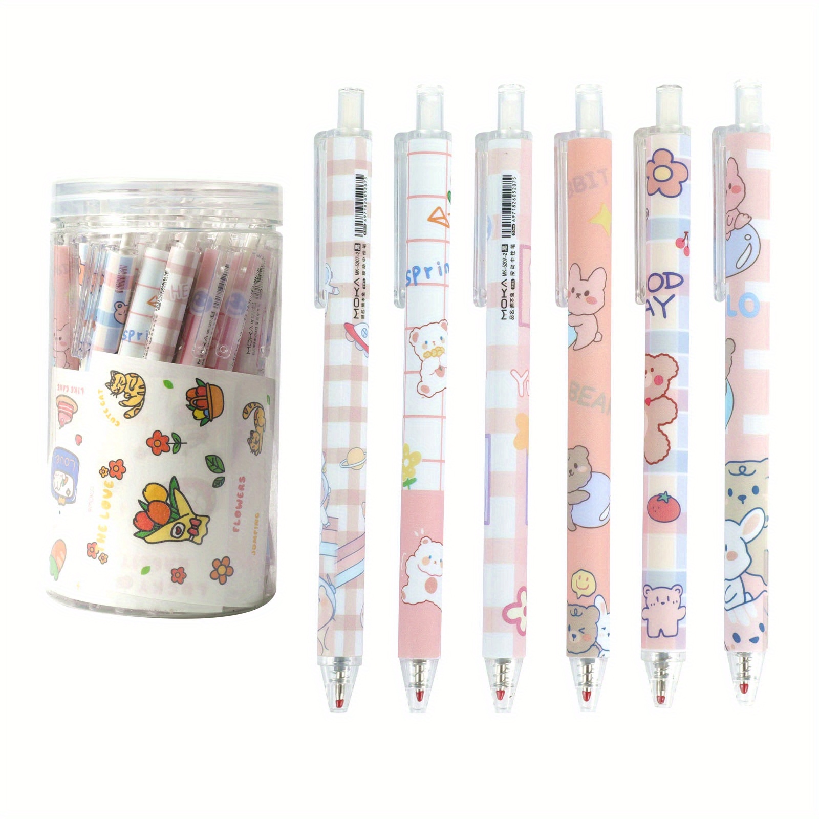 30Pcs Korean Erasable Gel Pens Cactus Theme Funny Kawaii Pen for