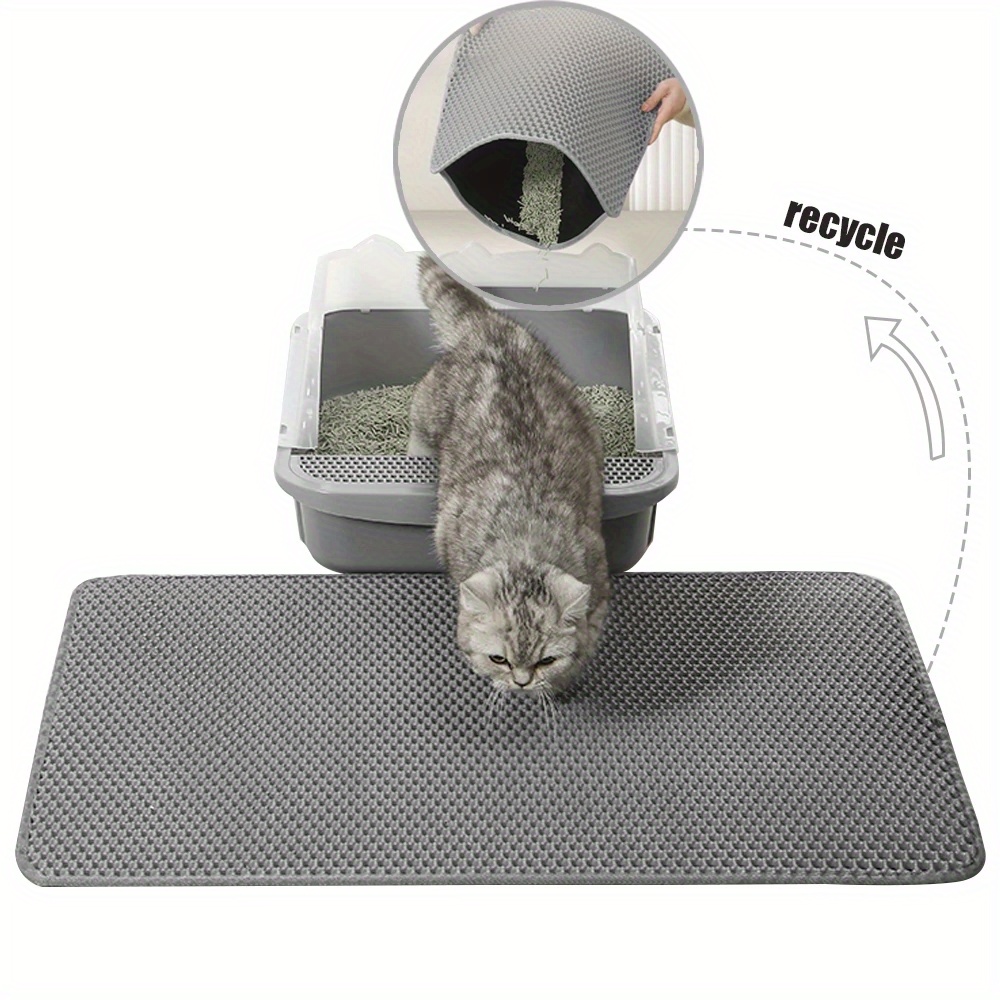 Cat Litter Mat, Double Layer Cat Litter Trapping Mat, Waterproof Pet Cat  Litter Box Mat With Non-slip Backing - Temu