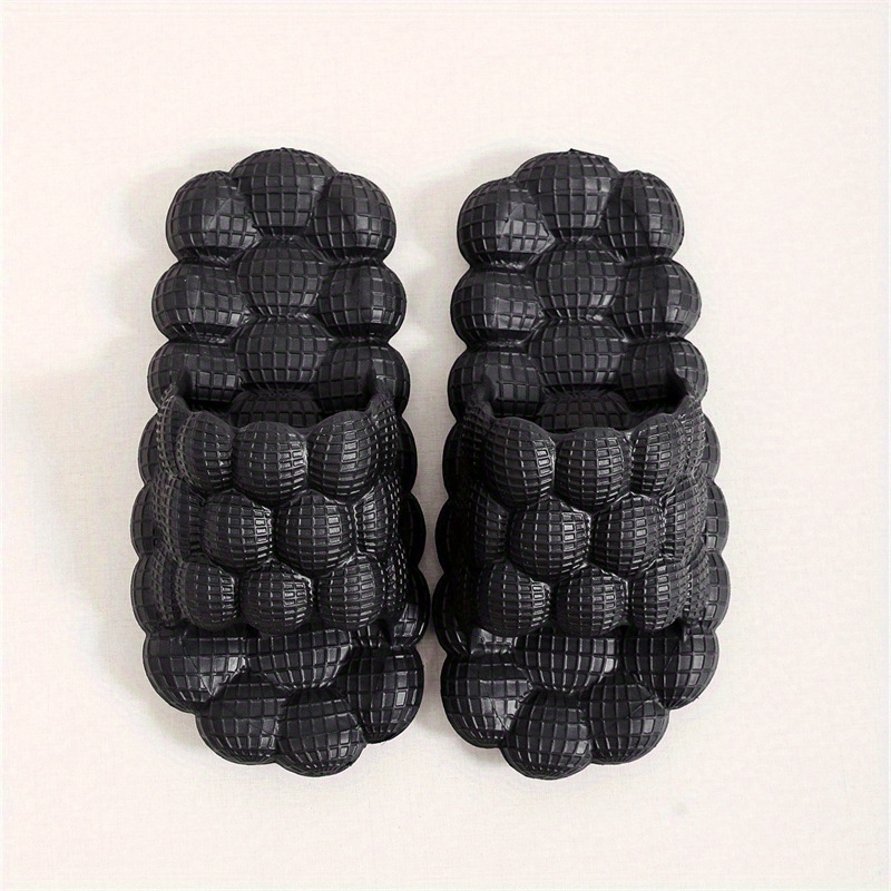 Women's Lychee Pattern Slides Massage Bath Shoes Non Slip Home Slides