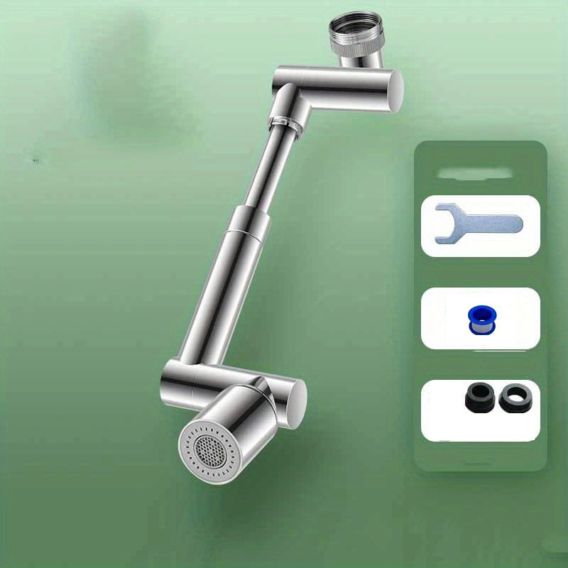 2pcs Universal 1440 ° bras robotique rotatif extension de robinet aérateur d'évier  de cuisine extension de robinet 2 modes d'écoulement d'eau