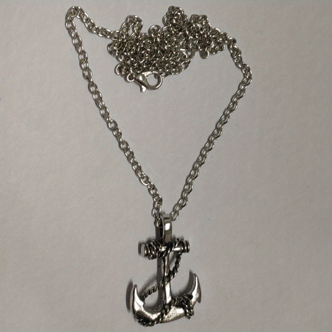 1pc Stainless Steel Anchor Necklaces Punk Chain Pendants Men Fashion  Necklace Je