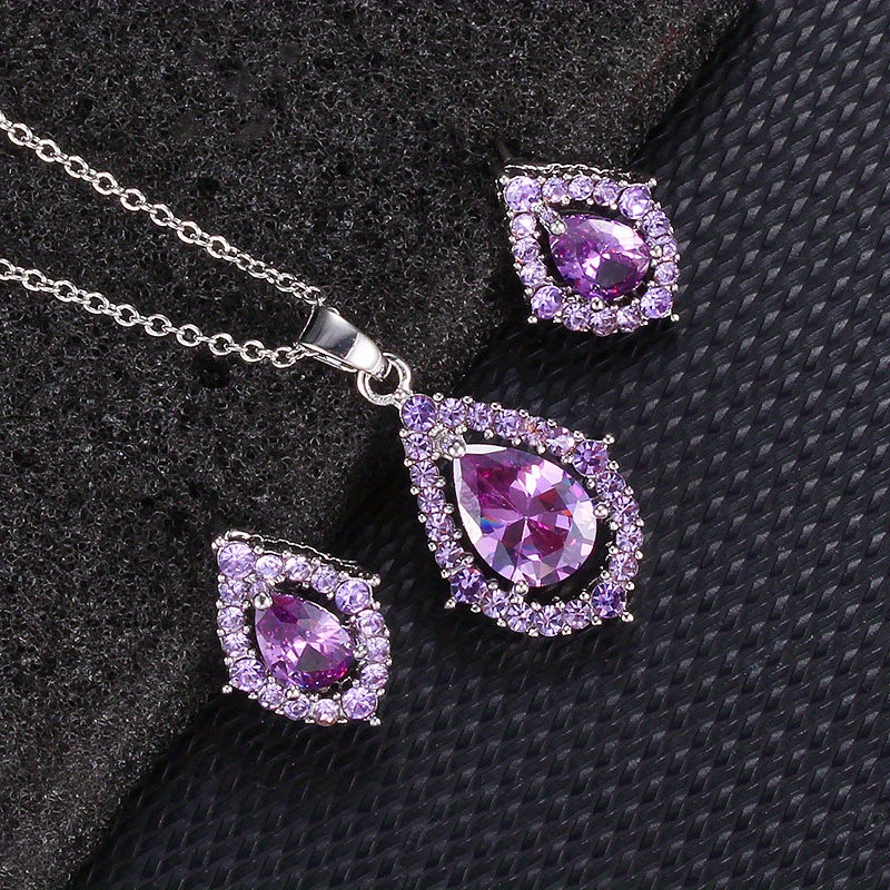 Amethyst necklace hot sale and earrings