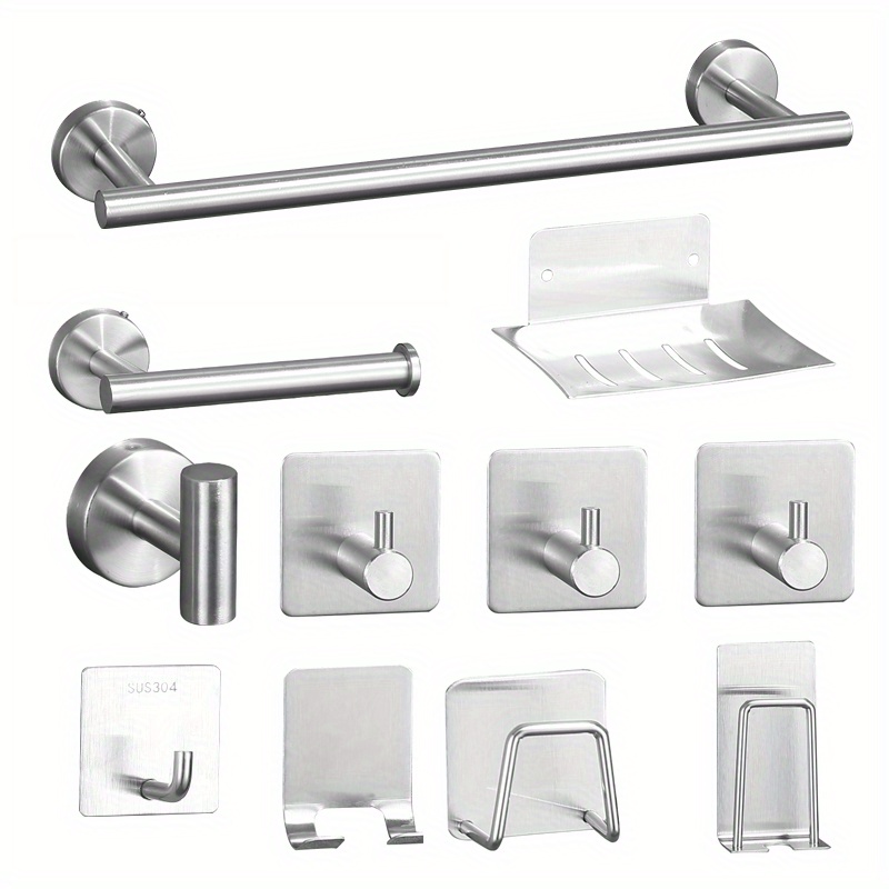 Wall Mounted Modern Bathroom Hardware Set 304 Stainless Steel Bath  Accessories Painting Design Decoration