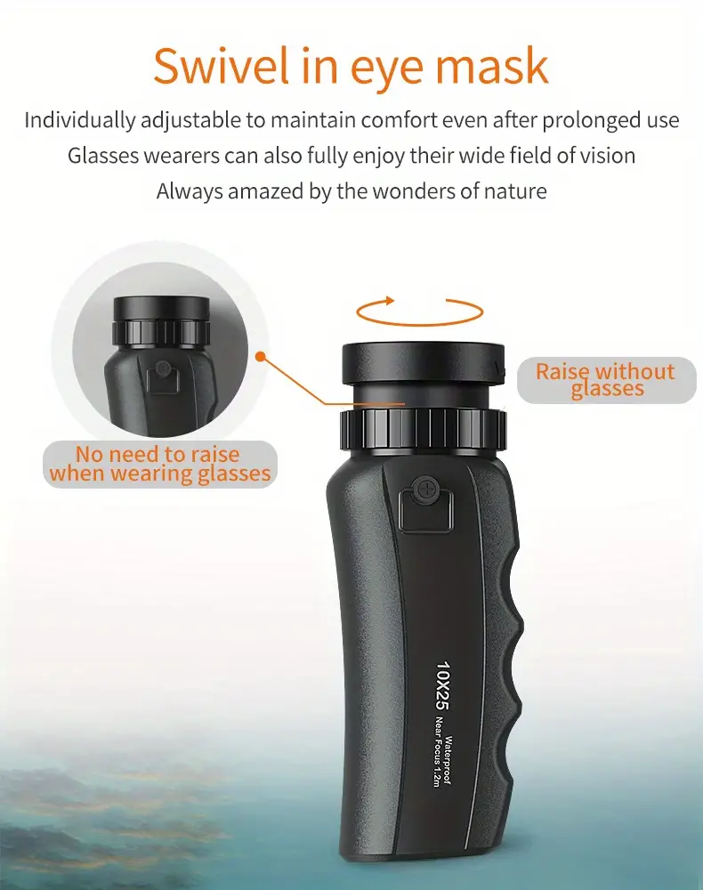 1pc10x25 waterproof monocular telescope high definition outdoor telescope can be used with mobile phones to take photo suitable for bird watching camping travel life concert details 14