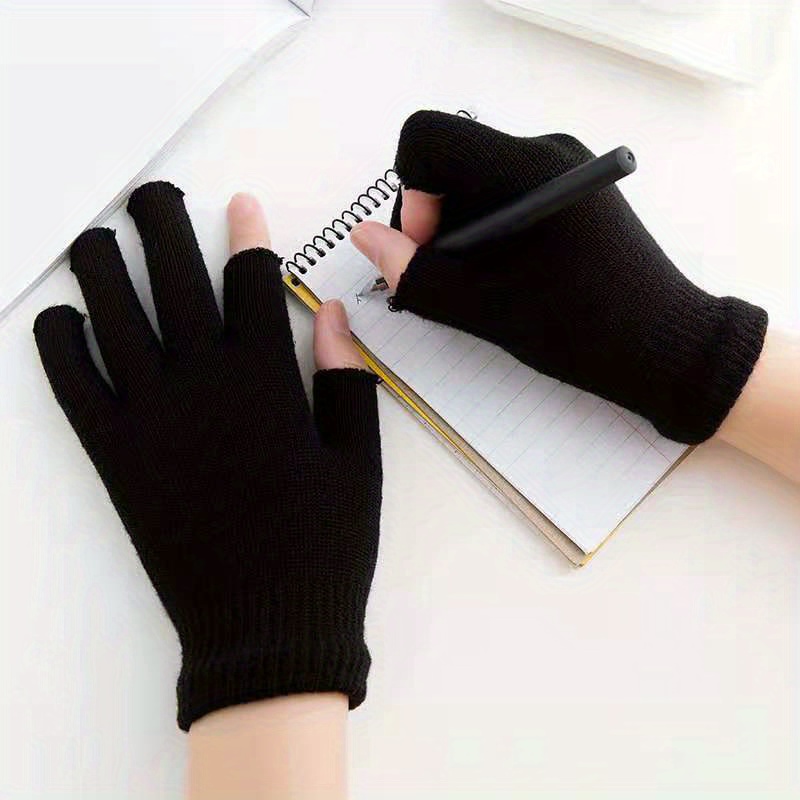 Adult Gloves, Autumn And , And, Students, Winter Students, Writing, Half-finger Gloves, Fingers