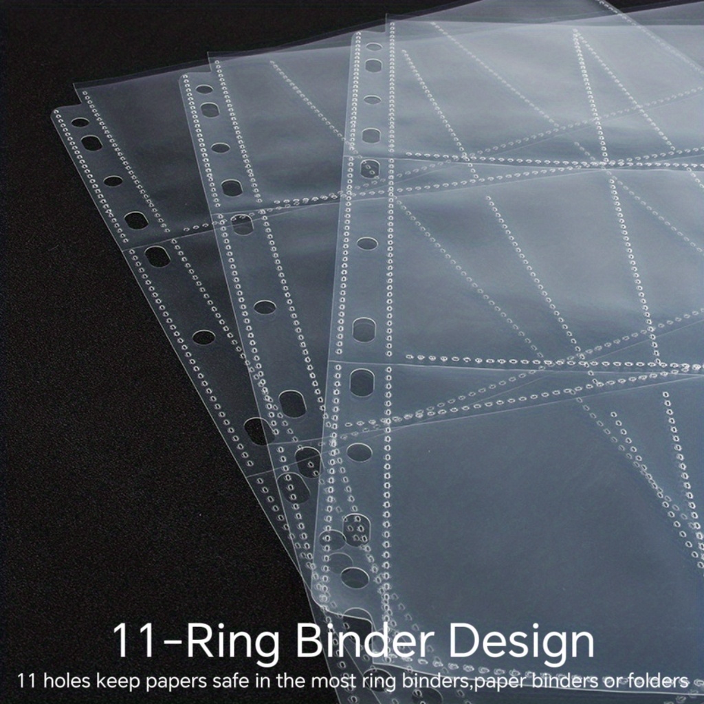 9-Pocket Trading Card Binder Sleeves for 3 Ring Binders