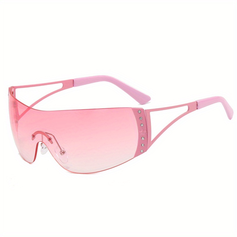 Soarea Y2K Sunglasses for Women Trendy Rimless Futuristic Wrap