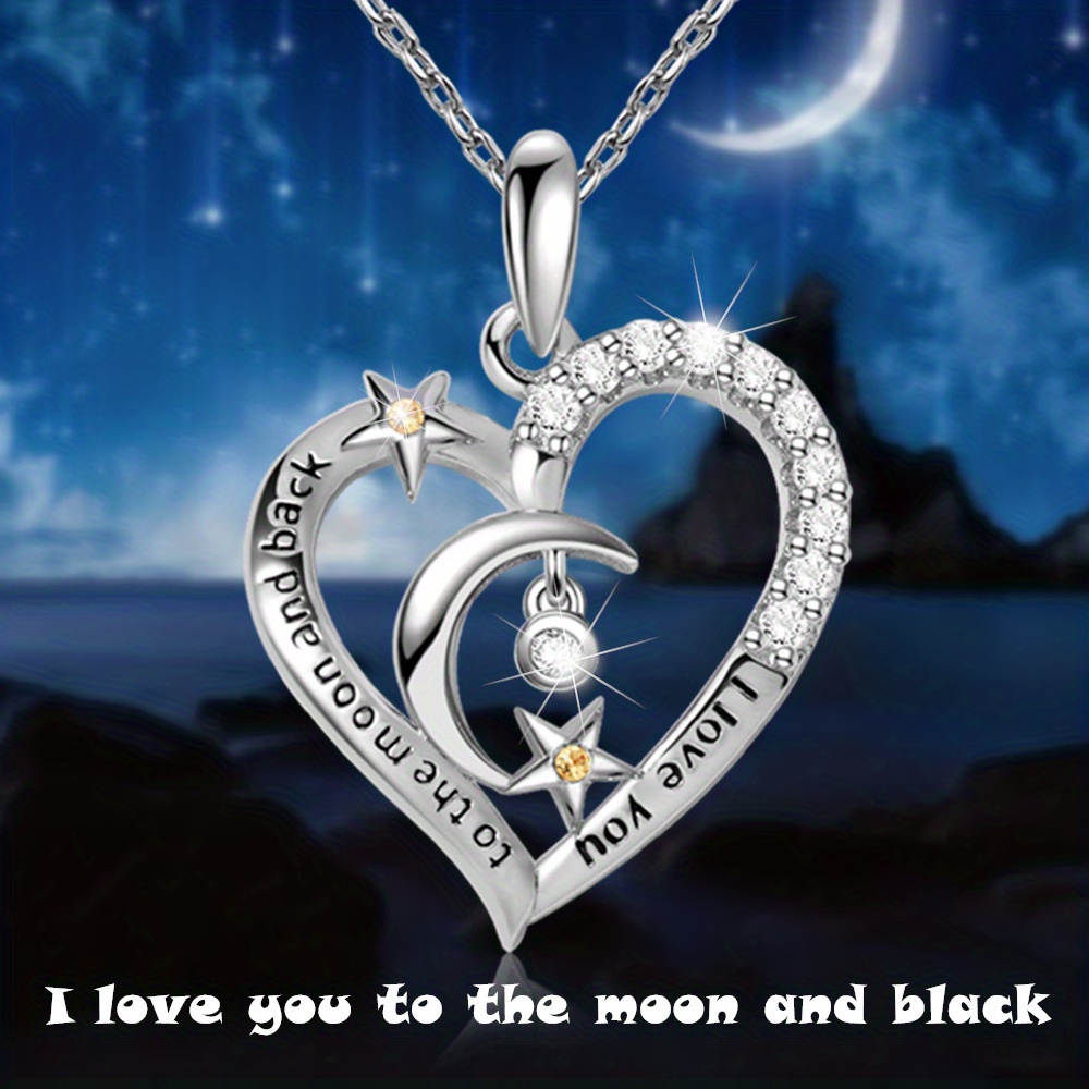 Exquisite Dreamy Star Moon Heart Pendant Necklace For Women