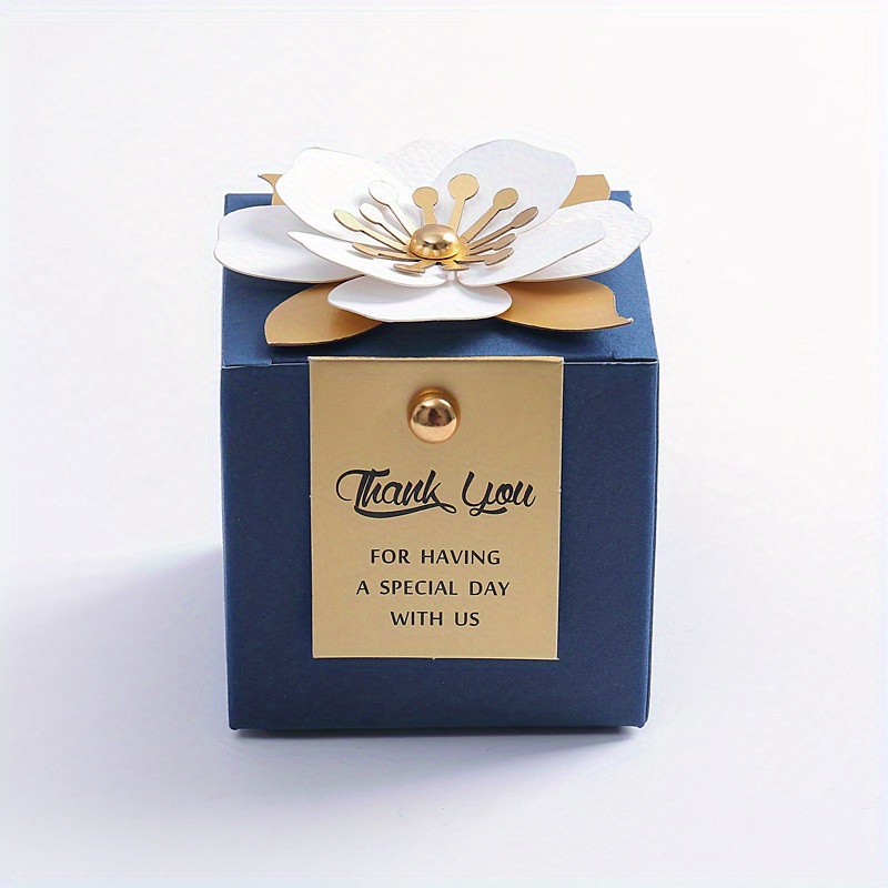 TEMU 20pcs, Creative Flower Square Wedding Candy Box, , Holiday Party Banquet Anniversary Gift Box, Wedding Supplies, Party Supplies