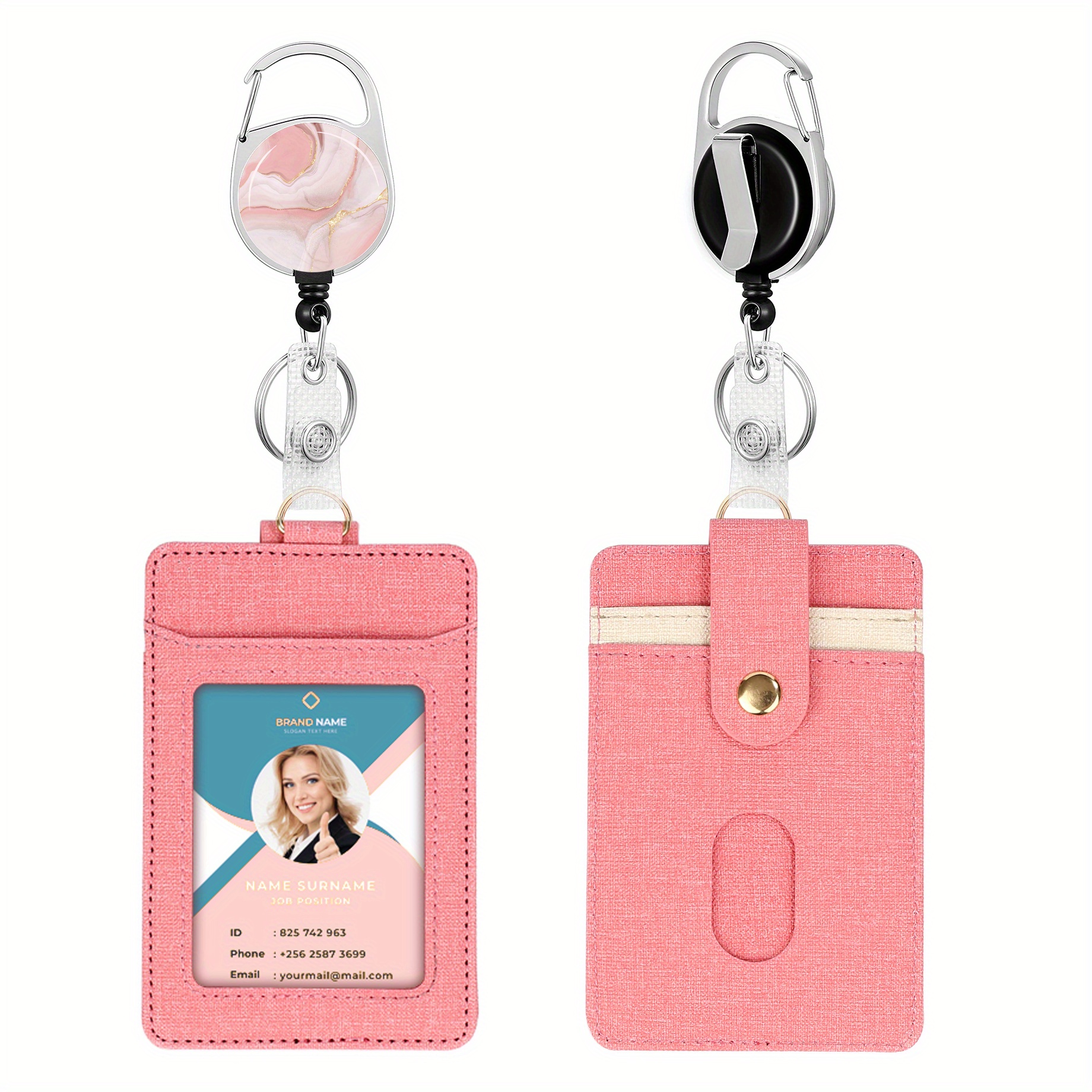 Pink and Black Argyle Retractable Badge Reels Designer Badge Reel  Fashionable ID Holders Professional Badge Clips Diva ID Reels 