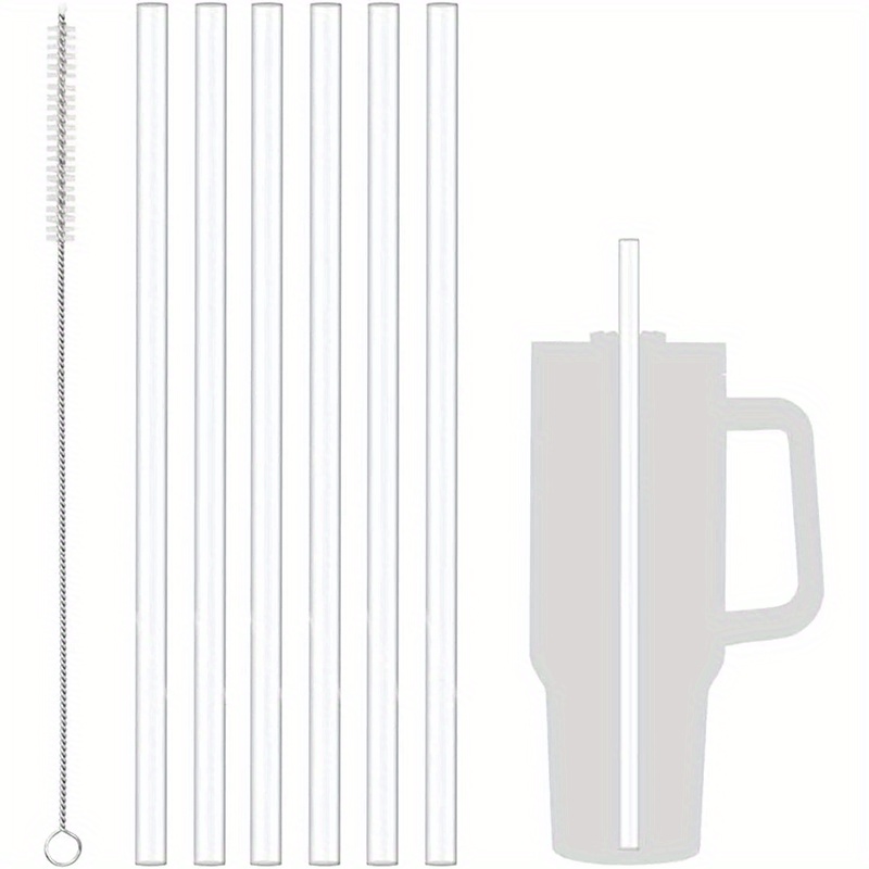 6pcs, Replacement Straws For Stanley Cup Accessories, Reusable Metal Straws  Compatible With 40 Oz Tumbler, 12''x 8 MM Extra Long Straws With Cleaning