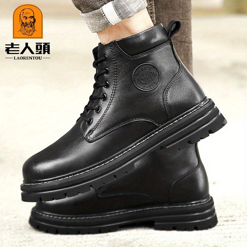 Laorentou Mens Casual Ankle Top Lace Up Boots Trendy Wear Resistant Non ...