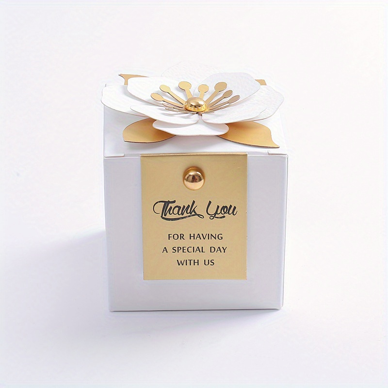 TEMU 20pcs, Creative Flower Square Wedding Candy Box, Exquisite , Holiday Party Banquet Anniversary Gift Box, Wedding Supplies, Party Supplies
