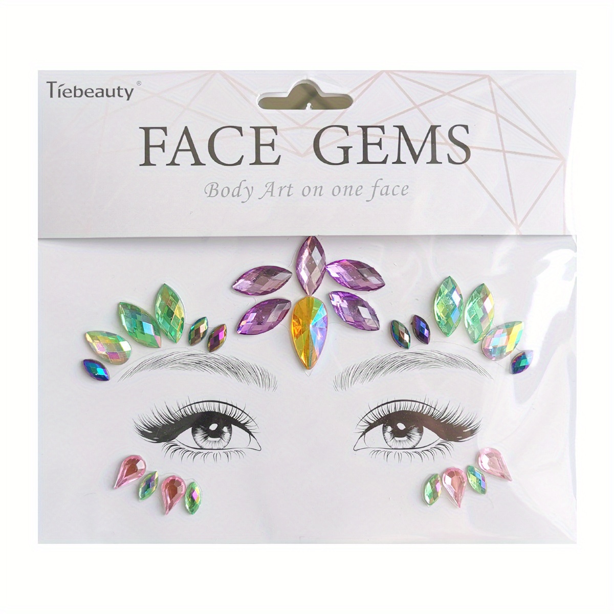 Face Gems Adhesive Glitter Jewel Tattoo Sticker Festival Rave