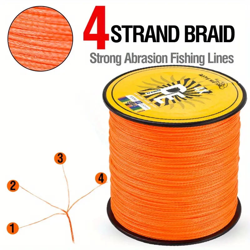  Orange Super Strong Pe Braided Fishing Line 6LB to