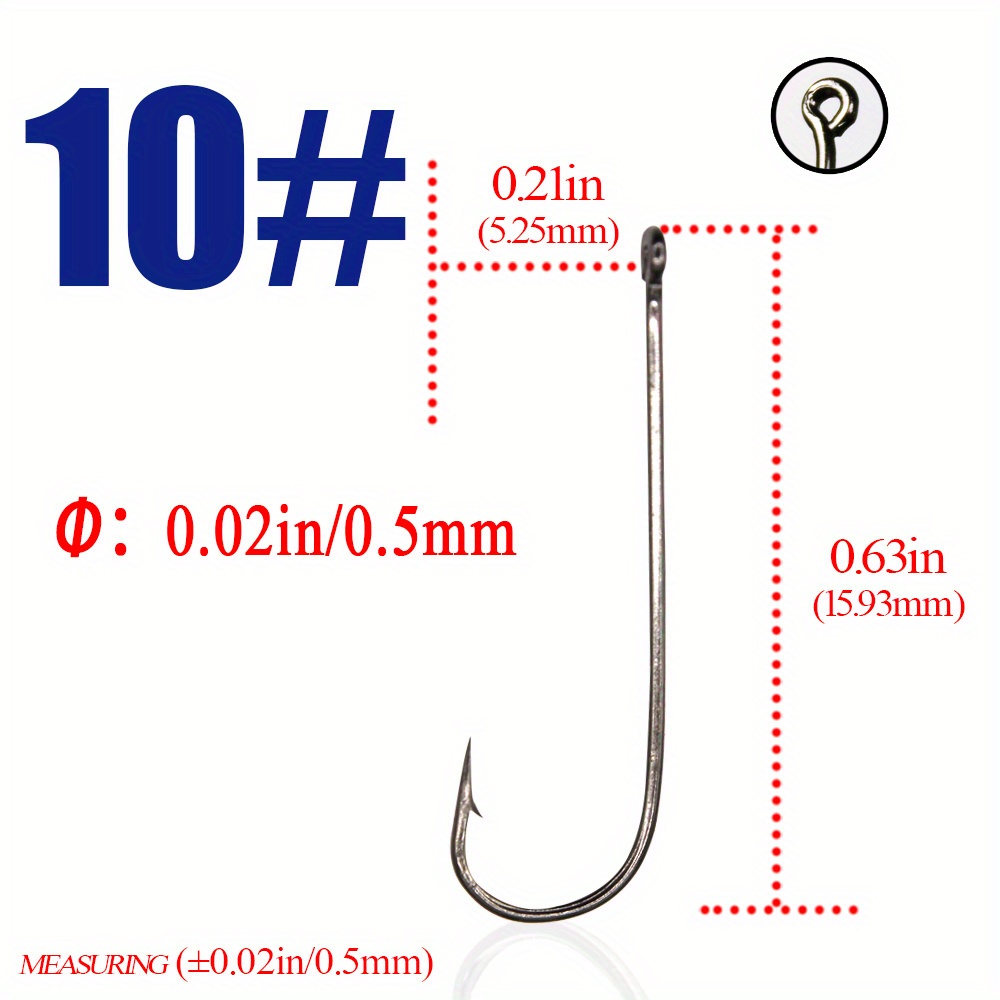 50pcs CHINU Japan Fishing Hooks Bream Catfish Perch Black Barbed Fish Hooks  