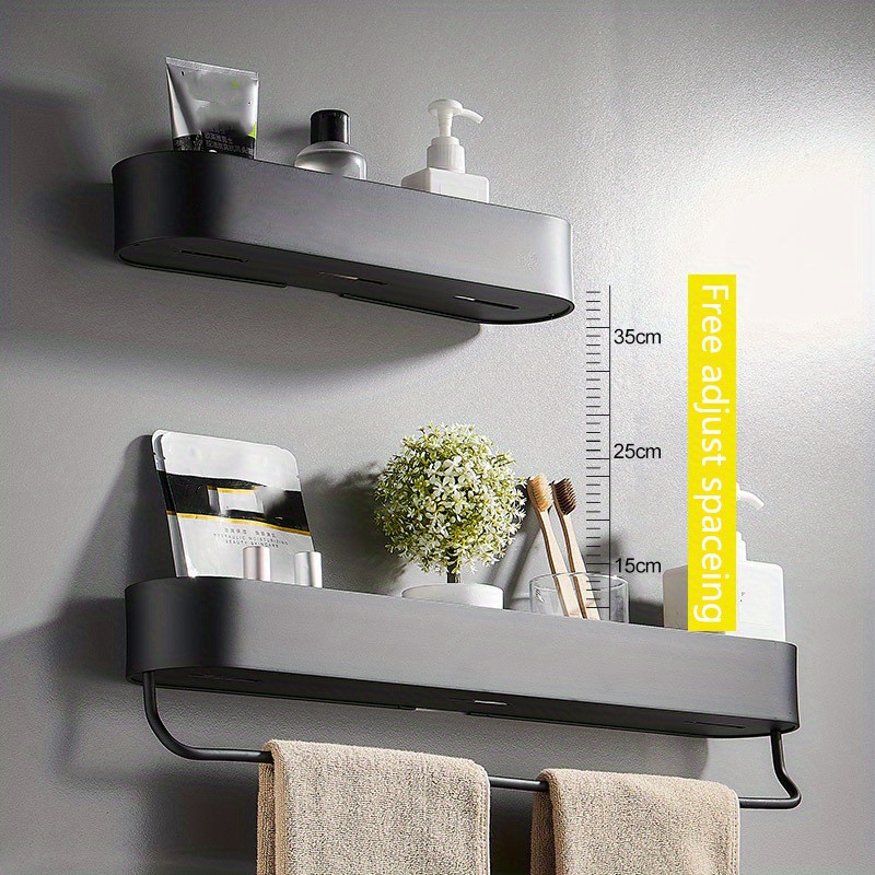 Bathroom Shelf Organizer 30-50CM Shower Storage Rack Silver Space