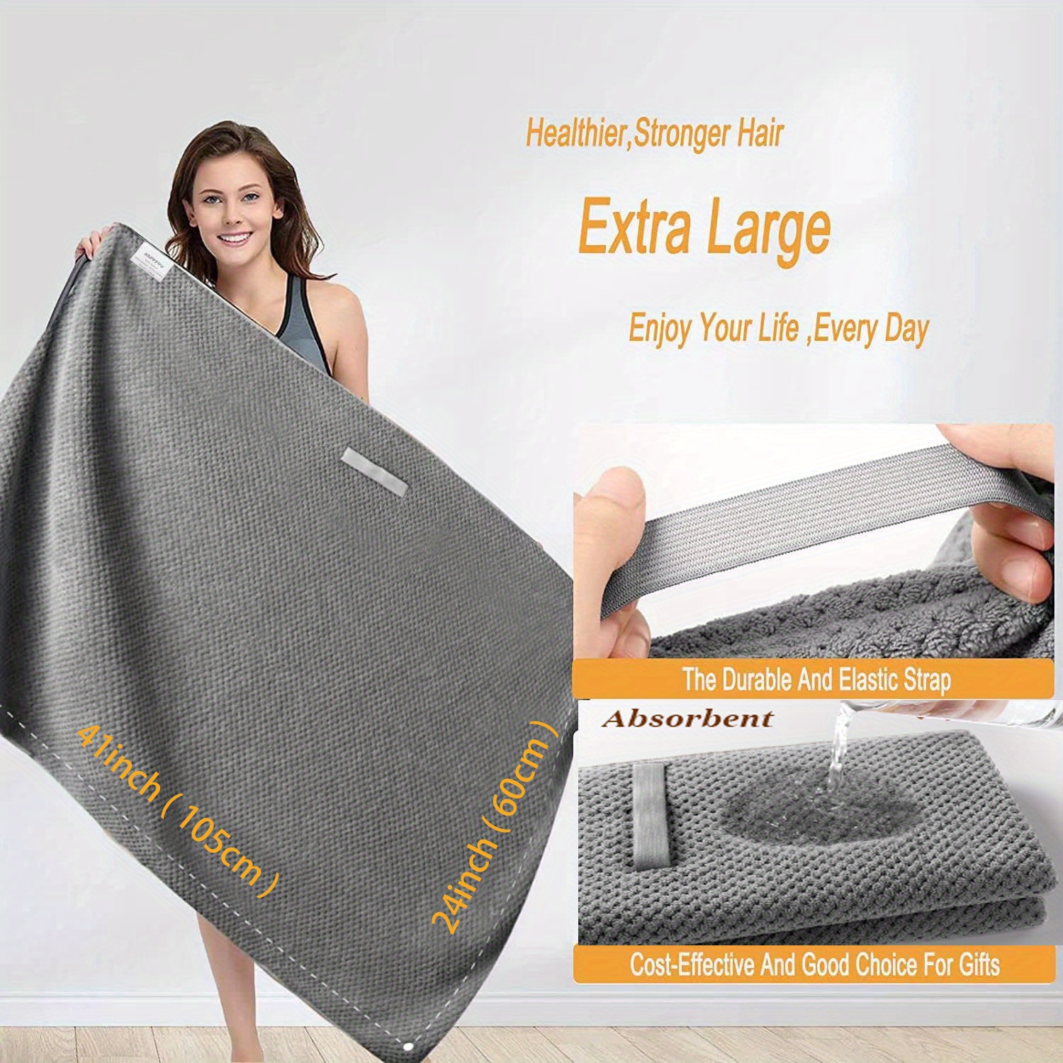 Towel Large Absorbent Hair Microfiber Soft Drying With Stretch For Wet  Curly Long Anti Frizz Quick From Goin, $10.43