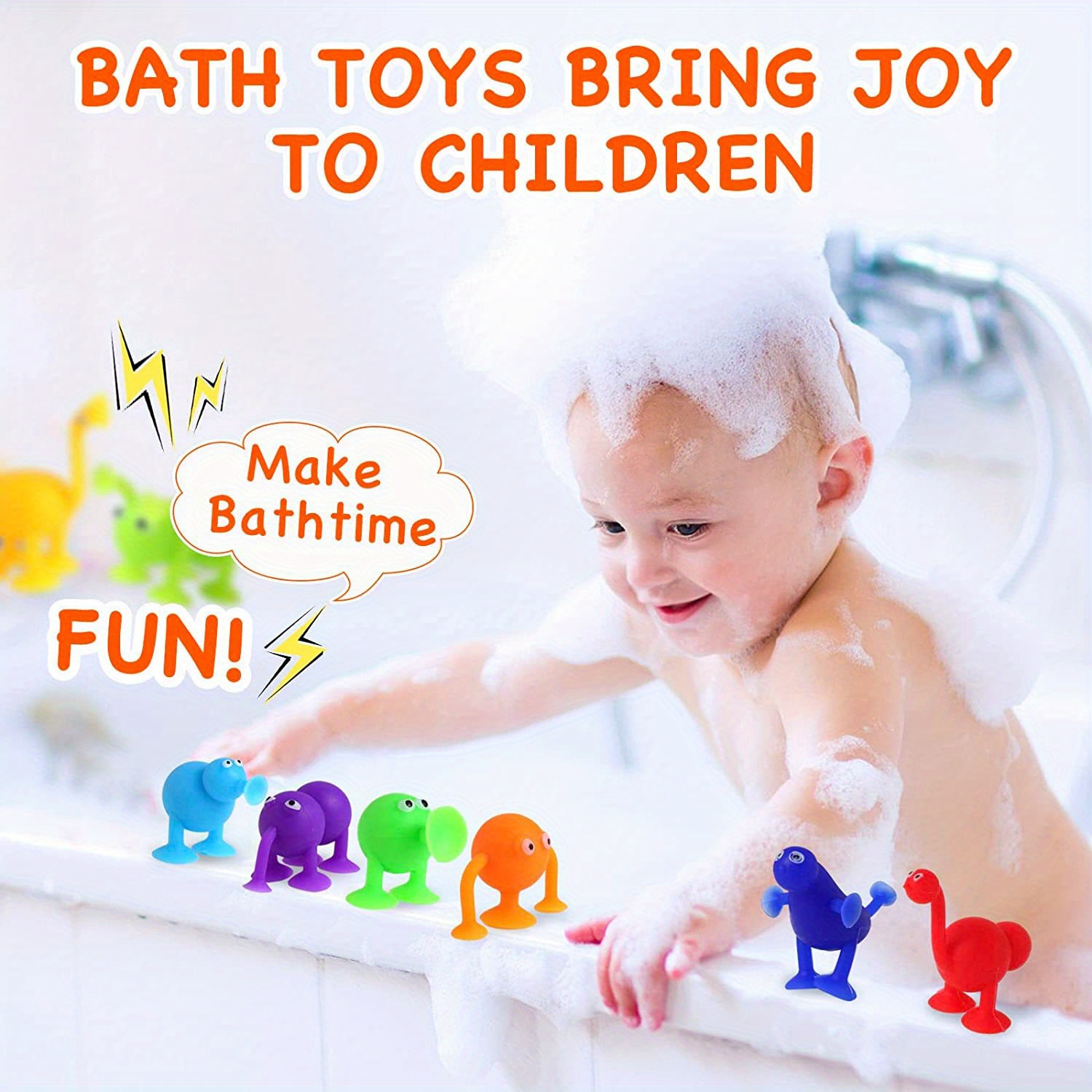 Suction Toys Silicone Sucker Toys Baby Bath Toys Sensory - Temu