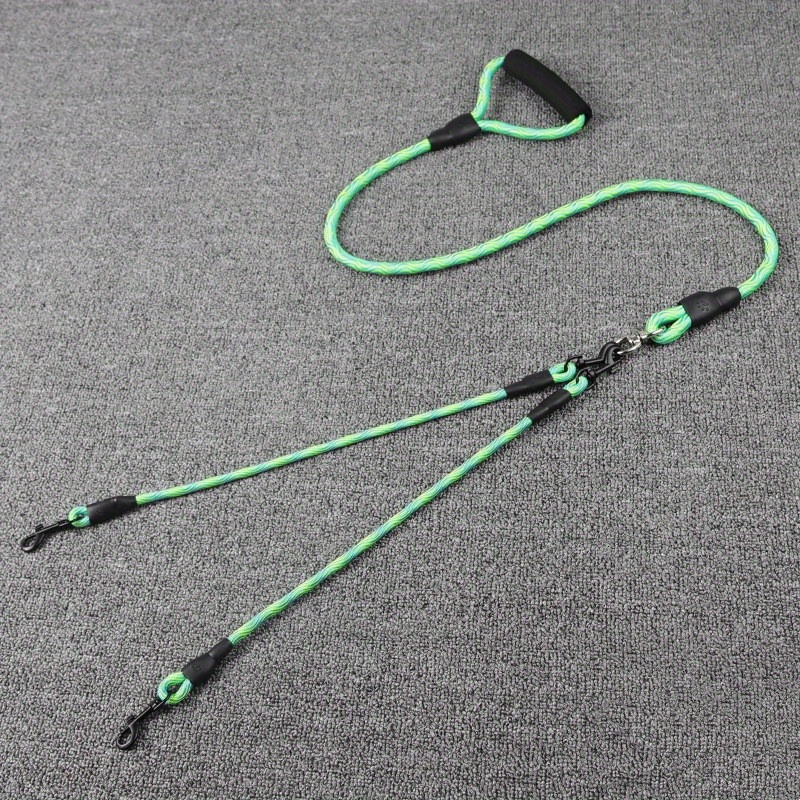 Wave Pattern Dual Dog Leash for Walking Two Dogs