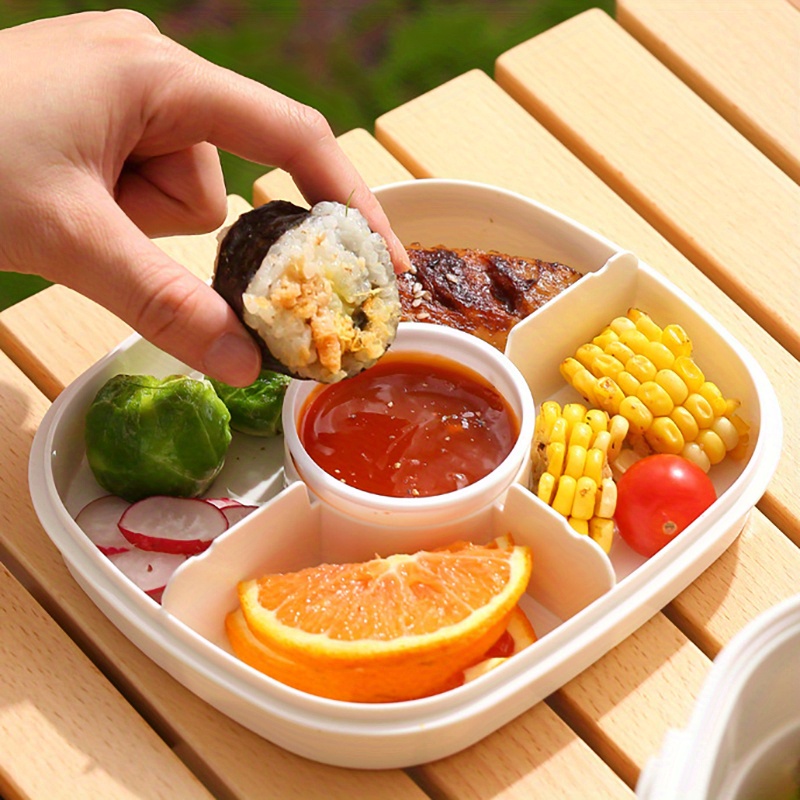  JAYEEY Platos desechables de 37 onzas con tapas, fiambrera  bento con 4 compartimentos, fibras vegetales ecológicas, aptas para  microondas y congelador, paquete de 25 : Hogar y Cocina