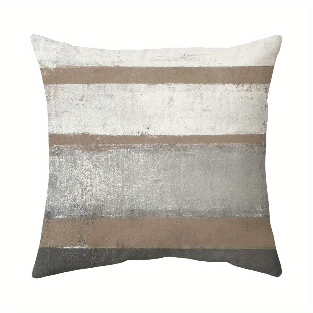 TEMU 1pc Brown Gray Art Artwork Throw Pillows Covers, Cushion Cover For Bedroom Sofa Living Room Home Decor, No Pillow Core, 17.7*17.7 Inches