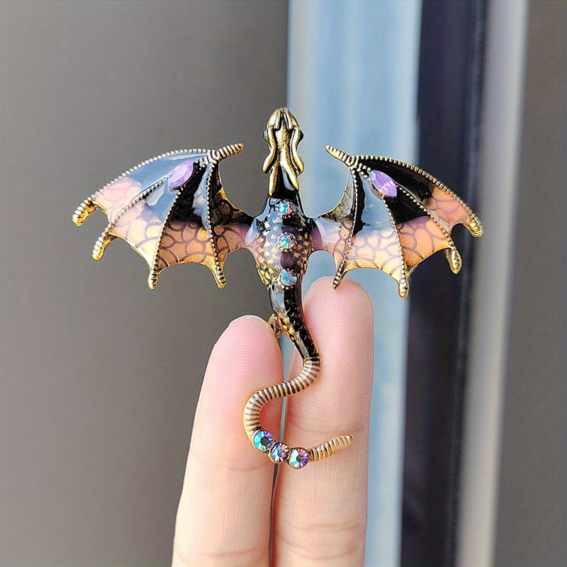 Enamel Dragon Brooch for Unisex, Creative Clothing Accessory